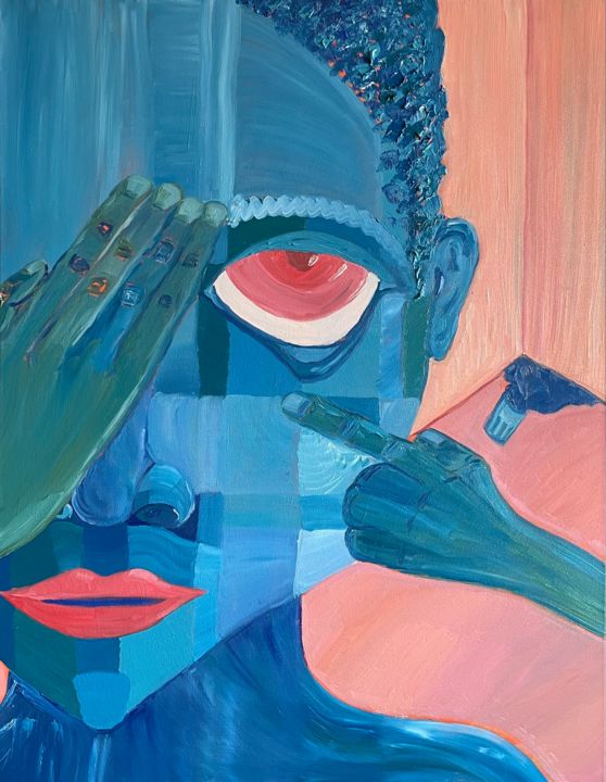 Картина под названием "Blind Panopticon" - Tiberiu Protopopescu, Подлинное произведение искусства, Масло