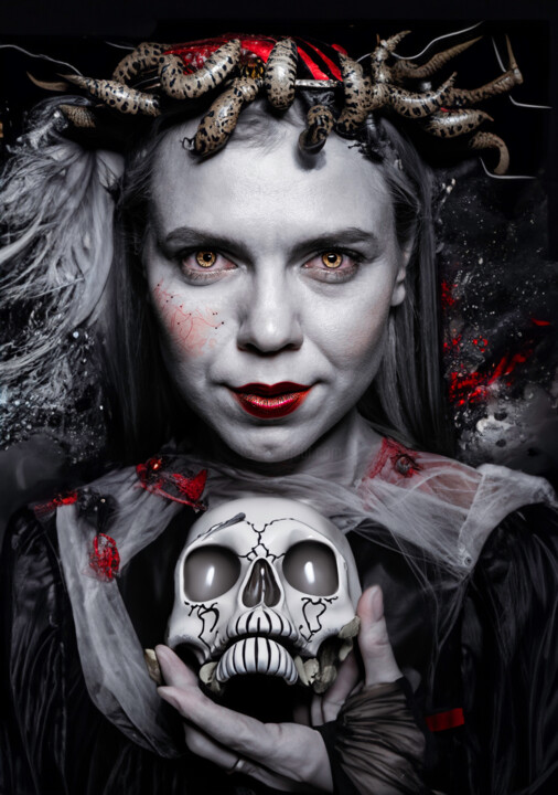 Photography titled "The Lady Of Death" by Tibet Demirel, Original Artwork, Manipulated Photography