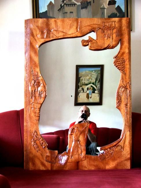 Skulptur mit dem Titel "Moses" von Tibi Lebovitz, Original-Kunstwerk, Holz