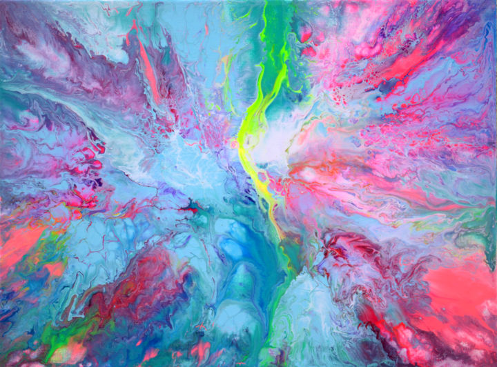 Small Abstract 2 Abstract Fluid Painti, Painting by Tiberiu Soos