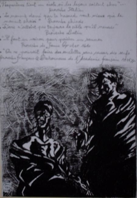 Drawing titled "liza et le mauvais…" by Massinissa Tiblali, Original Artwork