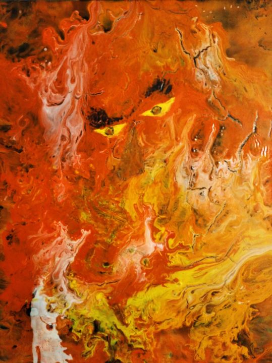 Painting titled "Vulcanus" by Tibor Probst, Original Artwork, Acrylic