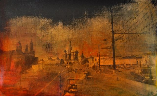 Painting titled "Moscou Oxyde Rouge" by Tibo Streicher, Original Artwork, Oil