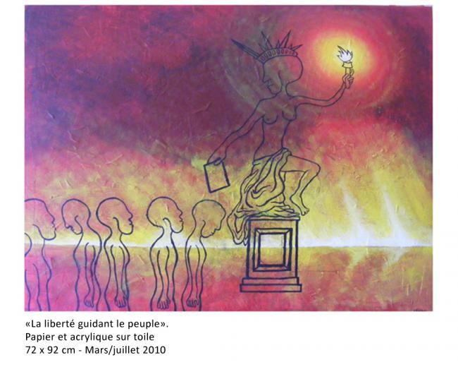 Peinture intitulée "La liberté guidant…" par Tibo, Œuvre d'art originale, Huile