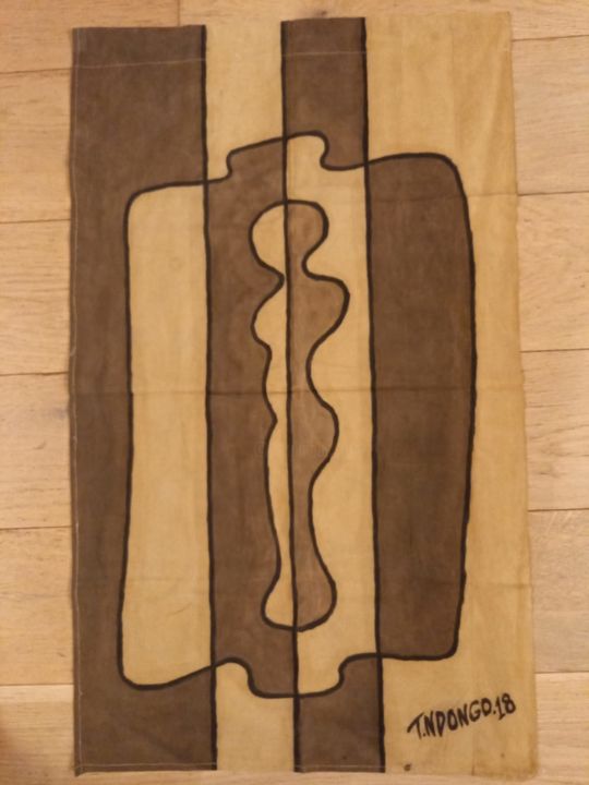 Sztuka tkaniny zatytułowany „L'âme soeur” autorstwa Tidiane Ndongo, Oryginalna praca, Akryl