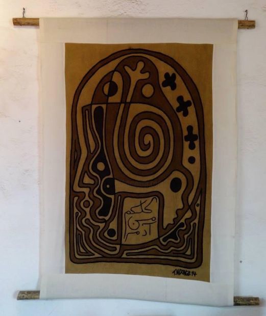 Arte textil titulada "Sabre No Made" por Tidiane Ndongo, Obra de arte original, Acrílico