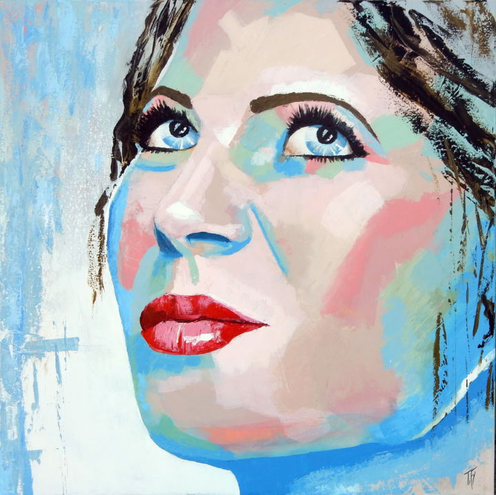Pintura titulada "La Cara Azur" por Tify, Obra de arte original, Acrílico