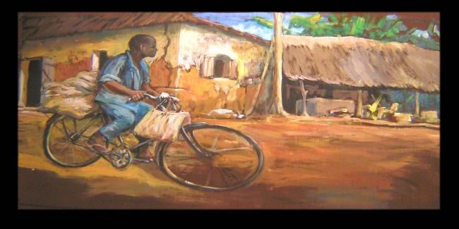 Malerei mit dem Titel "traversee africaine" von Koodertdz, Original-Kunstwerk, Öl