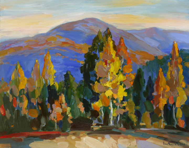 Картина под названием "Autumn landscape" - Tigran Avetyan, Подлинное произведение искусства, Масло