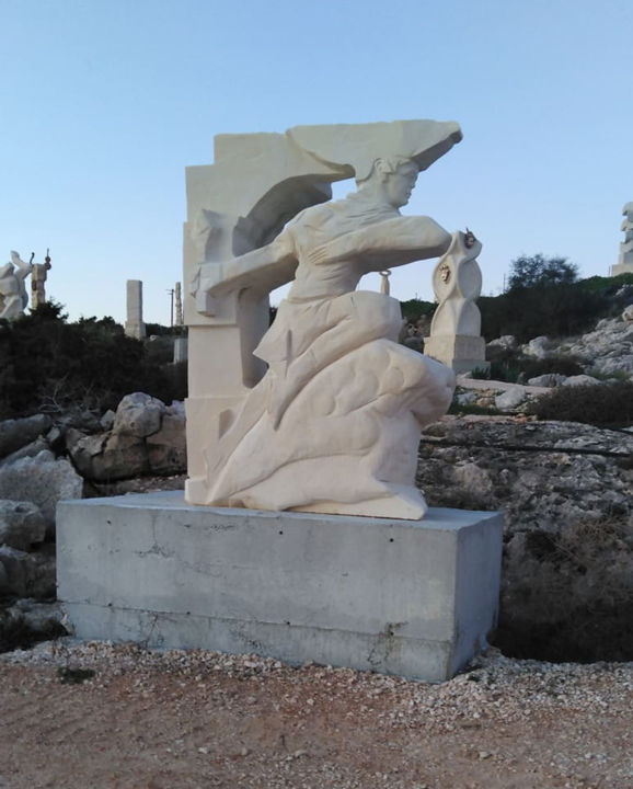 Скульптура под названием "Hermes" - Tigran Harutyunyan, Подлинное произведение искусства, Камень