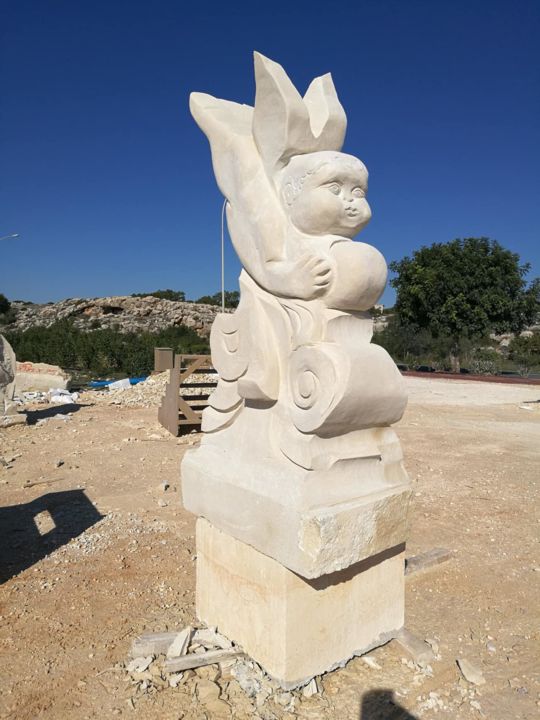 Sculpture titled "Angel,s game" by Tigran Harutyunyan, Original Artwork, Stone