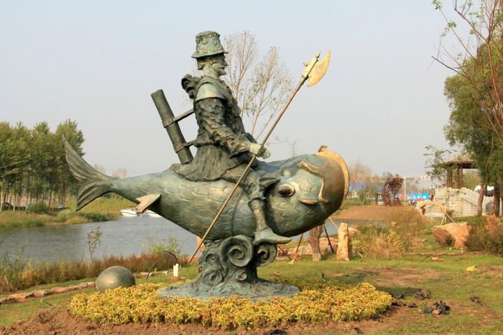 Skulptur mit dem Titel "Fish Baron.....2" von Tigran Harutyunyan, Original-Kunstwerk, Bronze