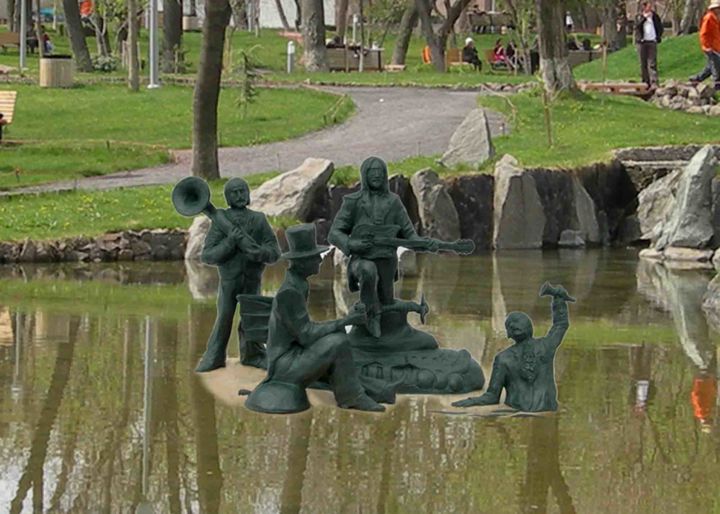 Sculpture intitulée "The Beatles" par Tigran Harutyunyan, Œuvre d'art originale, Bronze