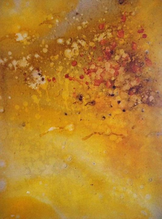 Schilderij getiteld "Jaune Klimt" door Tigrane Porte, Origineel Kunstwerk, Acryl