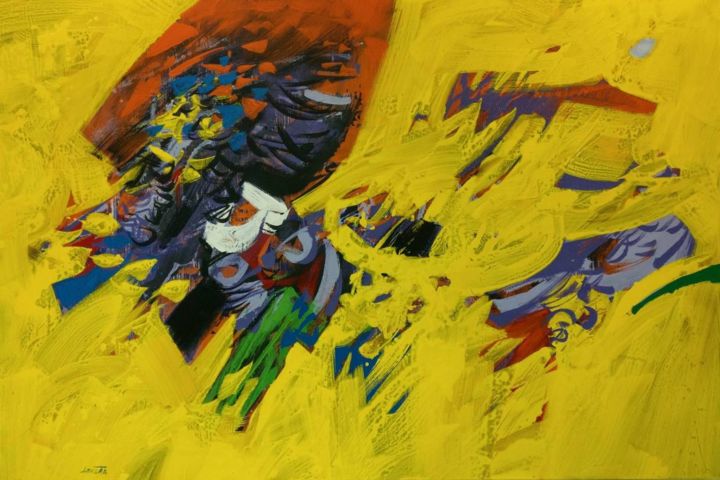 Painting titled "Tihomir LONCAR" by Tihomir Loncar, Original Art, Acrylic Mounted on Stretcher frame