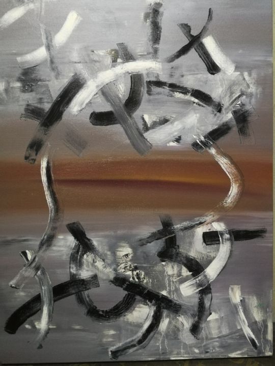 Malerei mit dem Titel "乱" von Tihong Zhou, Original-Kunstwerk, Öl