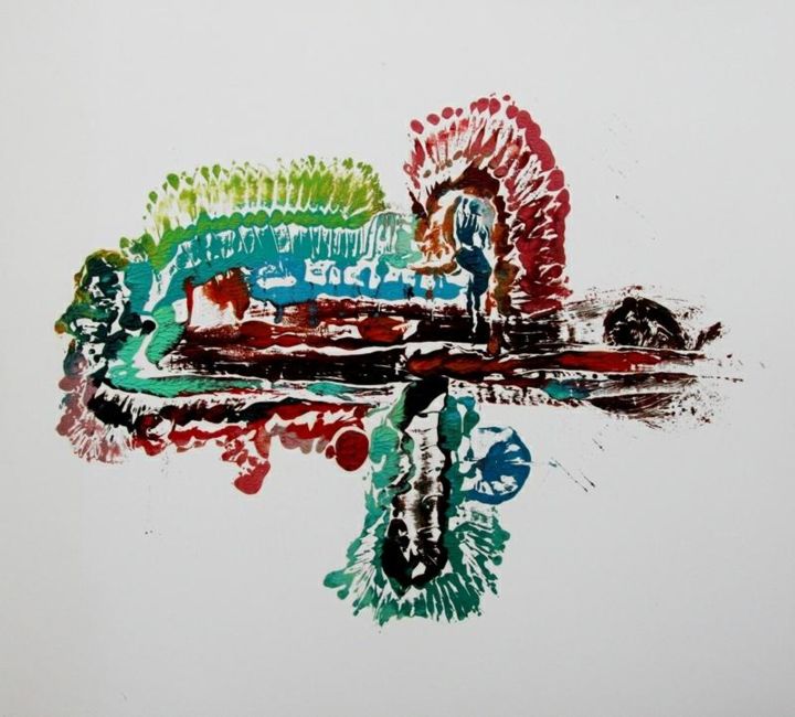 印花与版画 标题为“无题2007-2” 由Tihong Zhou, 原创艺术品, 油