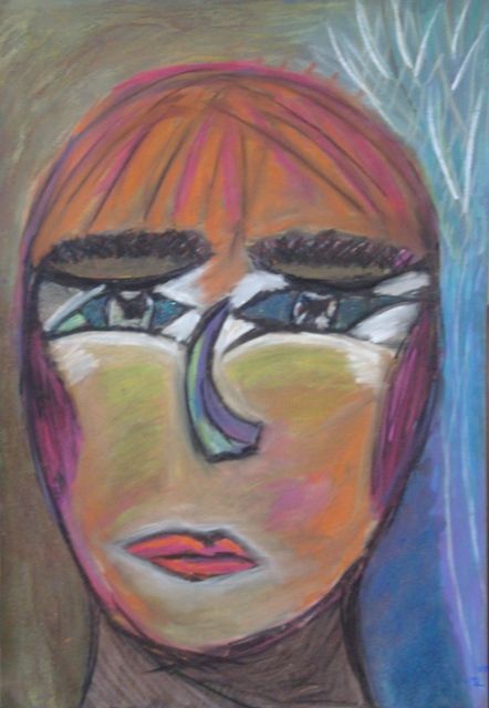 Painting titled "woman-in-the-woods.…" by Tijana Radovic, Original Artwork, Pastel