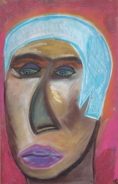 Painting titled "Space man" by Tijana Radovic, Original Artwork, Pastel