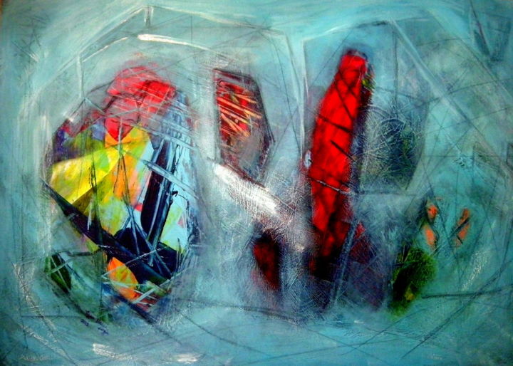 Schilderij getiteld "Dip Köşe" door Tijen Hasçilingir, Origineel Kunstwerk, Acryl