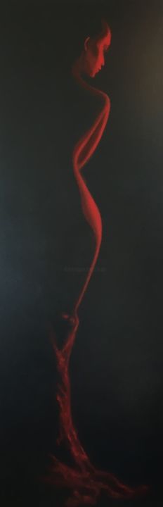 Painting titled "Féminité" by Bicenko Tika, Original Artwork, Oil