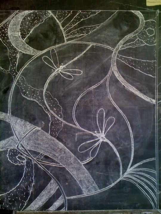 Peinture intitulée "libellules" par Bicenko Tika, Œuvre d'art originale