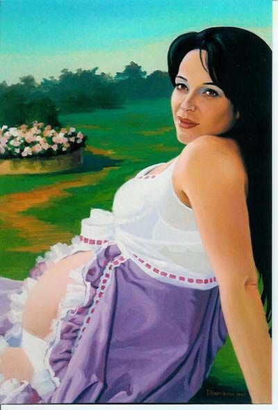 Peinture intitulée "Esperando" par Svetlana Tikhomirova, Œuvre d'art originale