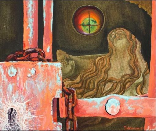 Painting titled "Prisionera  convent…" by Svetlana Tikhomirova, Original Artwork