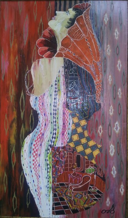 Картина под названием "gramafon" - Tiko Bakhtadze, Подлинное произведение искусства, Масло