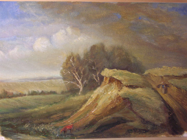 Картина под названием "dutch landscape" - Георгий Черников, Подлинное произведение искусства,