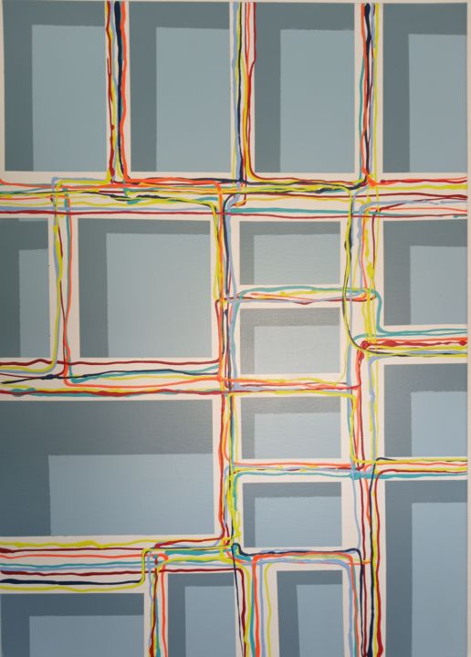 Pintura titulada "Ordnung" por Rainer Linden, Obra de arte original, Acrílico