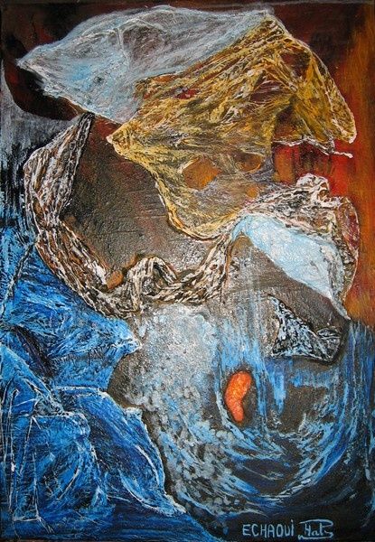 Peinture intitulée "L'aiguillon" par Halima Echaoui, Œuvre d'art originale