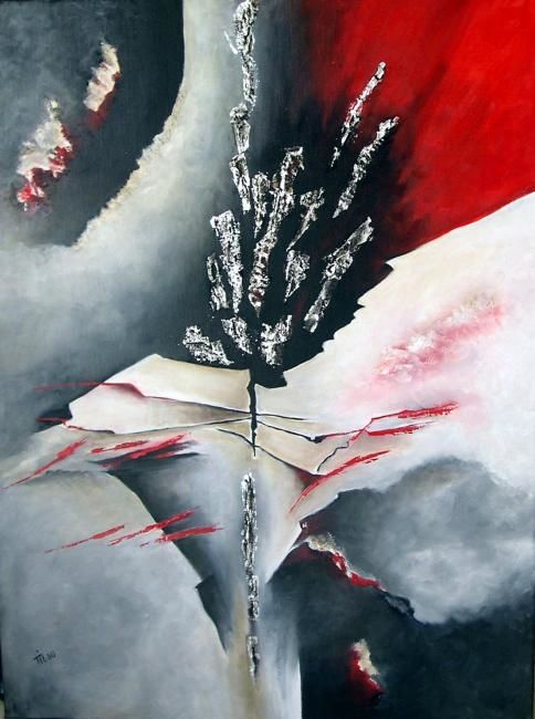 Peinture intitulée "Les larmes du volcan" par Tilou, Œuvre d'art originale