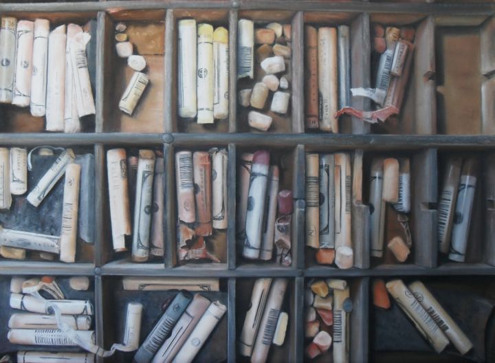 Peinture intitulée "Pastels : autoportr…" par Alain Fortier, Œuvre d'art originale, Pastel