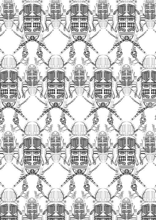 Digitale Kunst getiteld "mechanical insect" door Timacy Stuido, Origineel Kunstwerk, Digitaal Schilderwerk