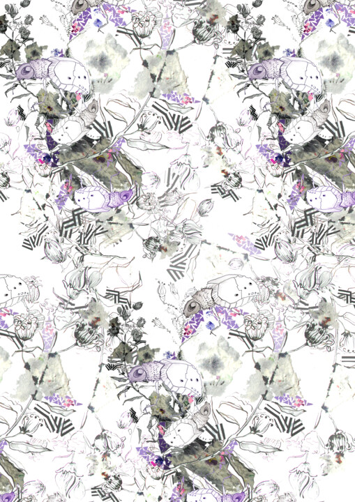 Digitale Kunst getiteld "lots of insect" door Timacy Stuido, Origineel Kunstwerk, Digitaal Schilderwerk