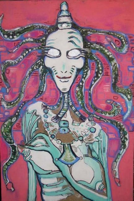 Painting titled "medusa" by Timea Tóthová, Original Artwork, Other