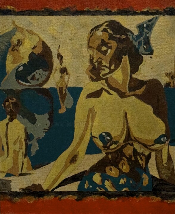 Peinture intitulée "A Day on the Beach" par Timothy Colomer, Œuvre d'art originale, Acrylique Monté sur Autre panneau rigide