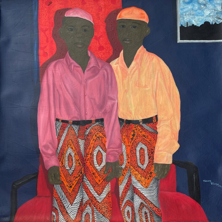 Pintura intitulada "One Heart" por Timothy Olaniyi, Obras de arte originais, Acrílico