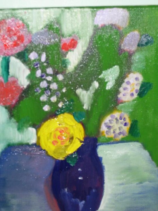 Painting titled "yellow flowers" by Timothy Savard, Original Artwork