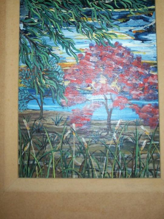 Painting titled "SACRED SUNSET" by Timothy Phillips, Original Artwork