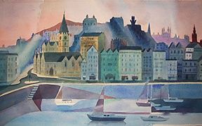 Peinture intitulée "Guernsey Harbour at…" par Timothy Houghton, Œuvre d'art originale