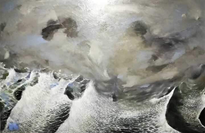 "ocean and waves 4" başlıklı Tablo Timuçin Akyürek tarafından, Orijinal sanat, Pigmentler