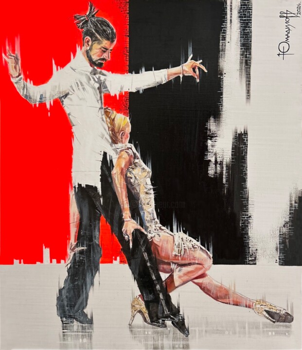 Painting titled ""Cha-Cha-Cha"" by Timur Yumadilov, Original Artwork, Oil