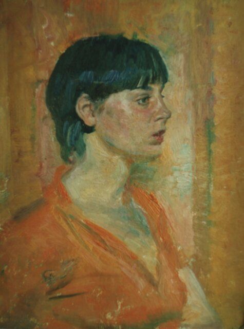 Peinture intitulée "Женский портрет" par Tin Gali, Œuvre d'art originale, Huile
