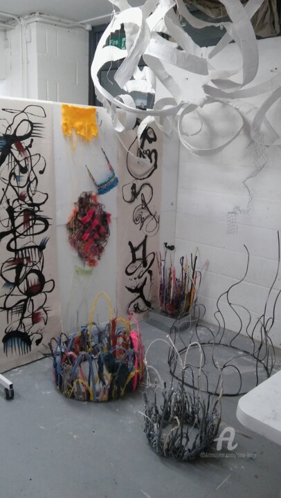 Installation titled "Studio Space" by Tina Lane, Original Artwork, Installation Art