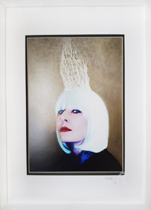 Photography titled "Ice Queen - Reworked" by Tina Lane, Original Artwork, Manipulated Photography Mounted on Cardboard
