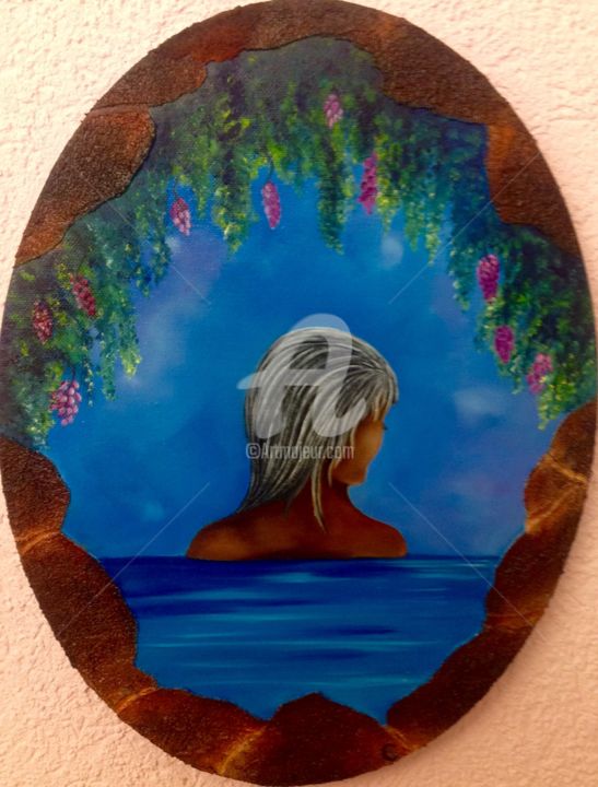 Pintura intitulada "La rêveuse" por Shanna Kilaio - Onaicrom, Obras de arte originais