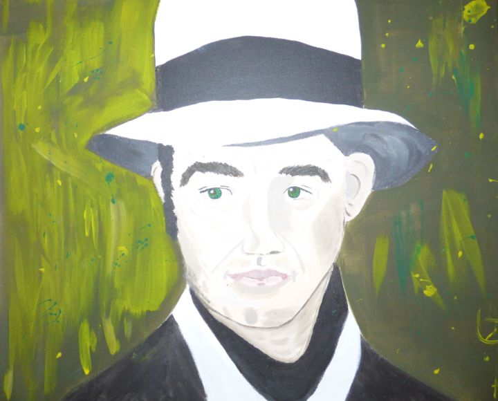 Malerei mit dem Titel "Homme au chapeau" von Tina Pastore, Original-Kunstwerk