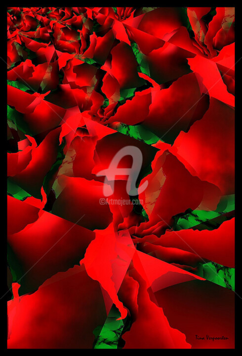 Digital Arts titled "Fleurs rouges.jpg" by Tina Verpoorten, Original Artwork, 2D Digital Work